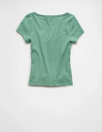 AE Pointelle Button-Up Baby Tee