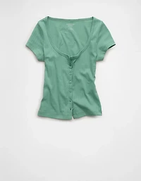 AE Pointelle Button-Up Baby Tee
