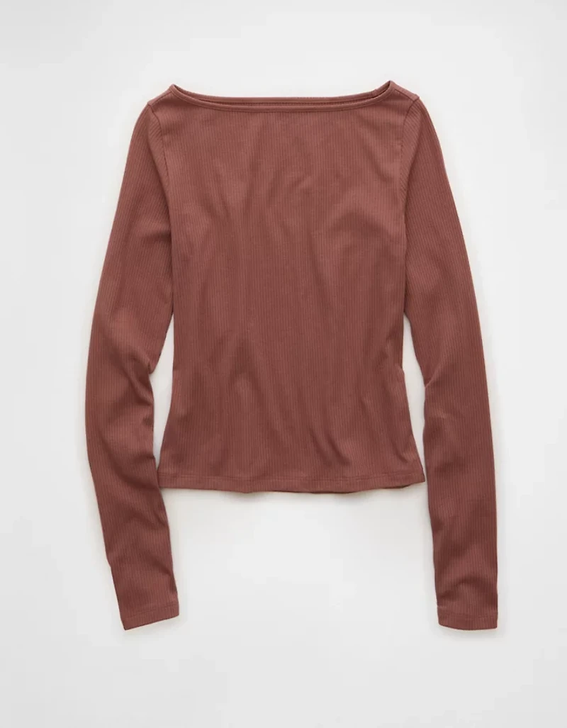 AE Long Sleeve Boatneck Baby Tee