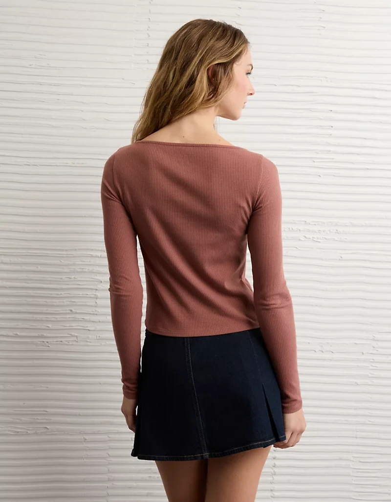 AE Long Sleeve Boatneck Baby Tee