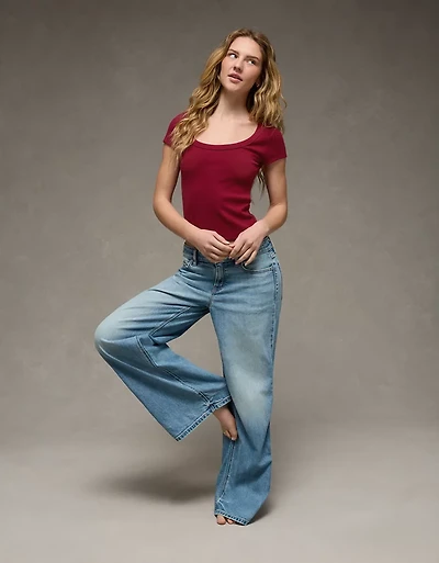 AE Scoop Neck Hey Baby Tee