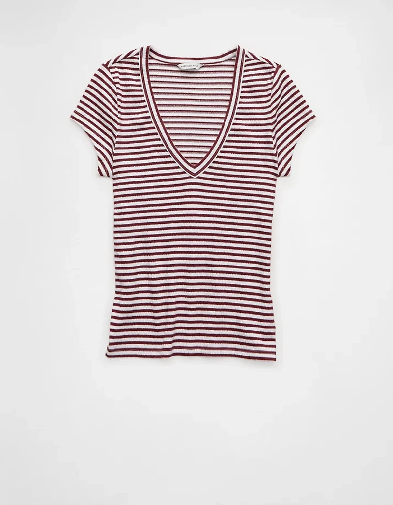 AE V-Neck Textured T-Shirt