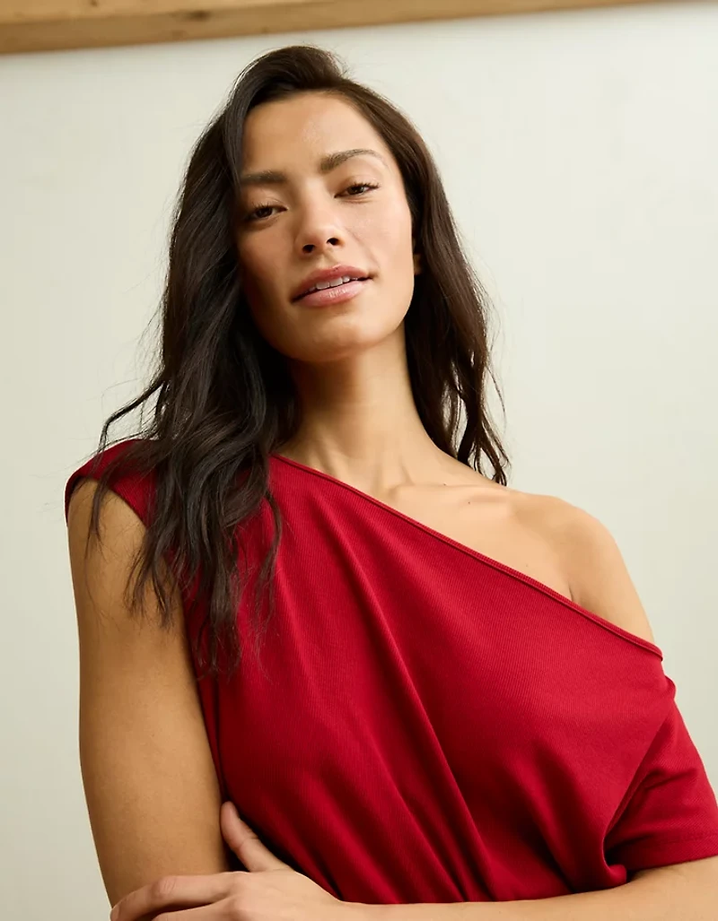 AE Off-the-Shoulder Cinched Sweater Tee