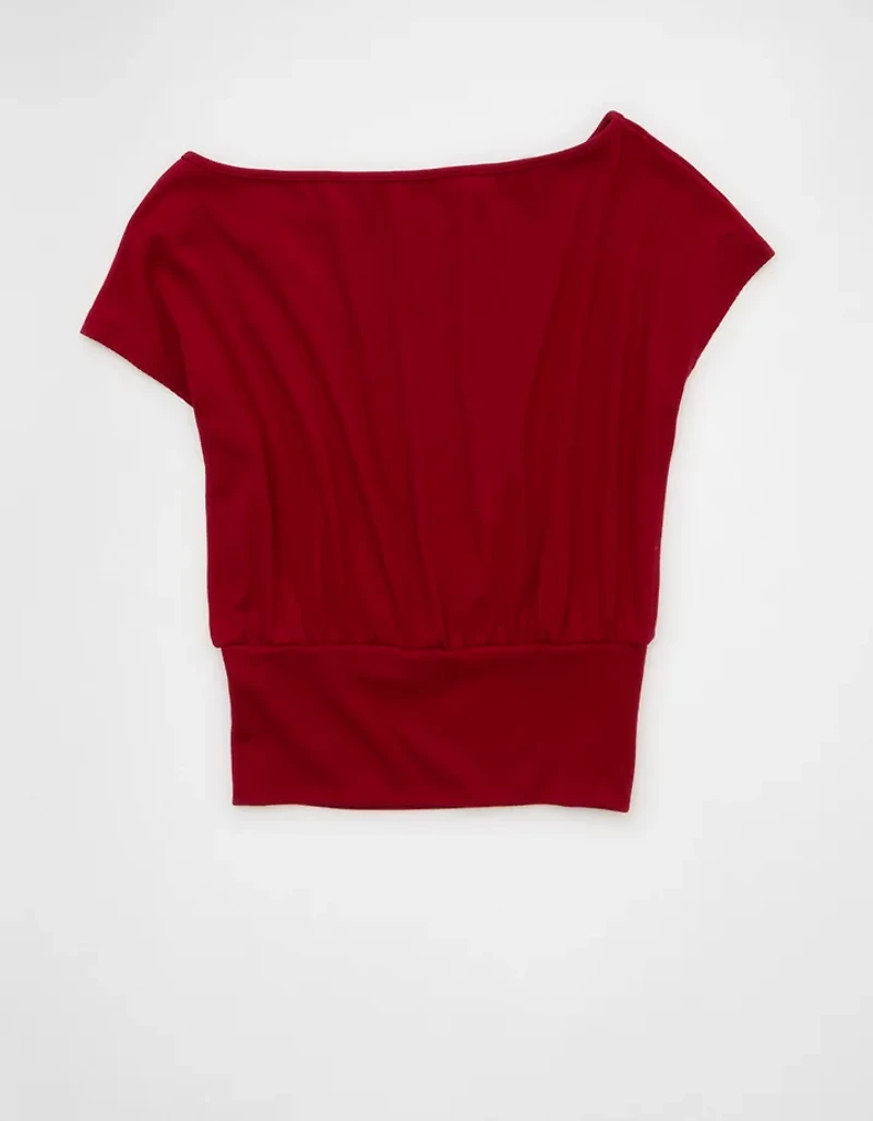 AE Off-the-Shoulder Cinched Sweater Tee