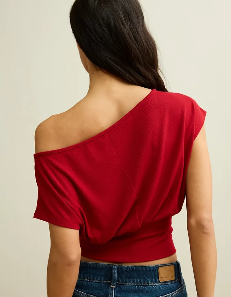 AE Off-the-Shoulder Cinched Sweater Tee