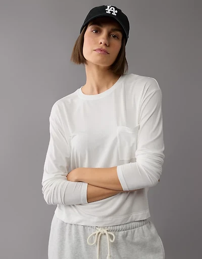 T-shirt à poche et manches longues Doux sexy AE