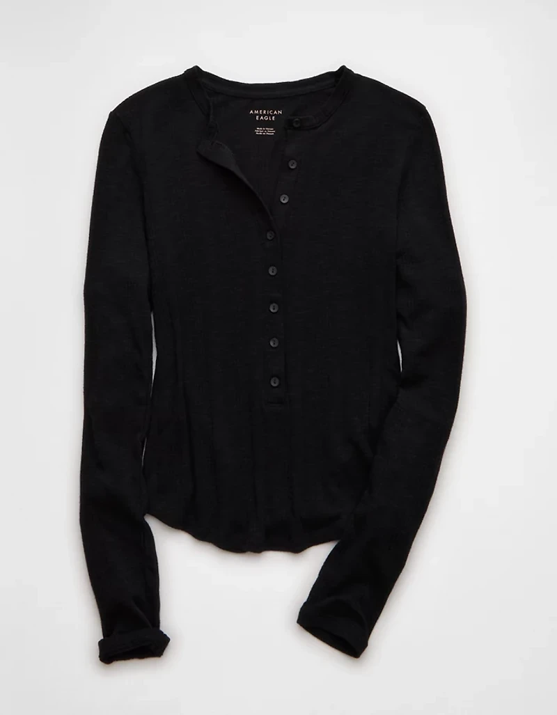 AE Long Sleeve Henley T-Shirt