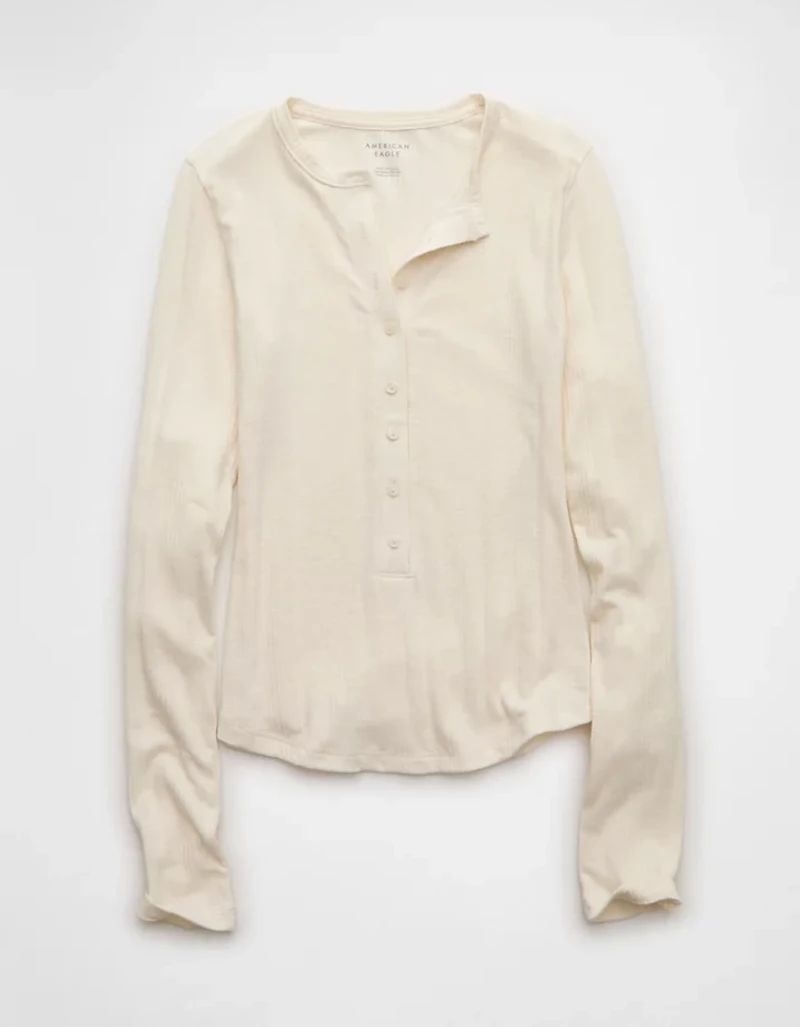 AE Long Sleeve Henley T-Shirt