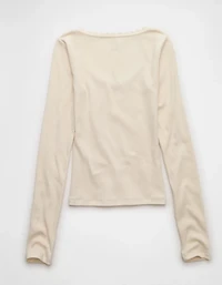 AE Lace-Trim Long Sleeve T-Shirt