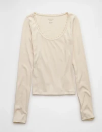 AE Lace-Trim Long Sleeve T-Shirt