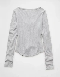 AE Waffle Long Sleeve Button-Up Tee