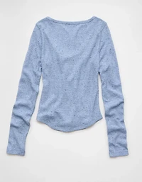 AE Waffle Long Sleeve Button-Up Tee