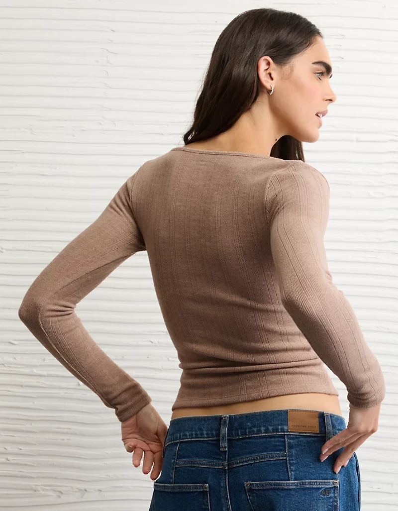 AE Long Sleeve Square Neck T-Shirt