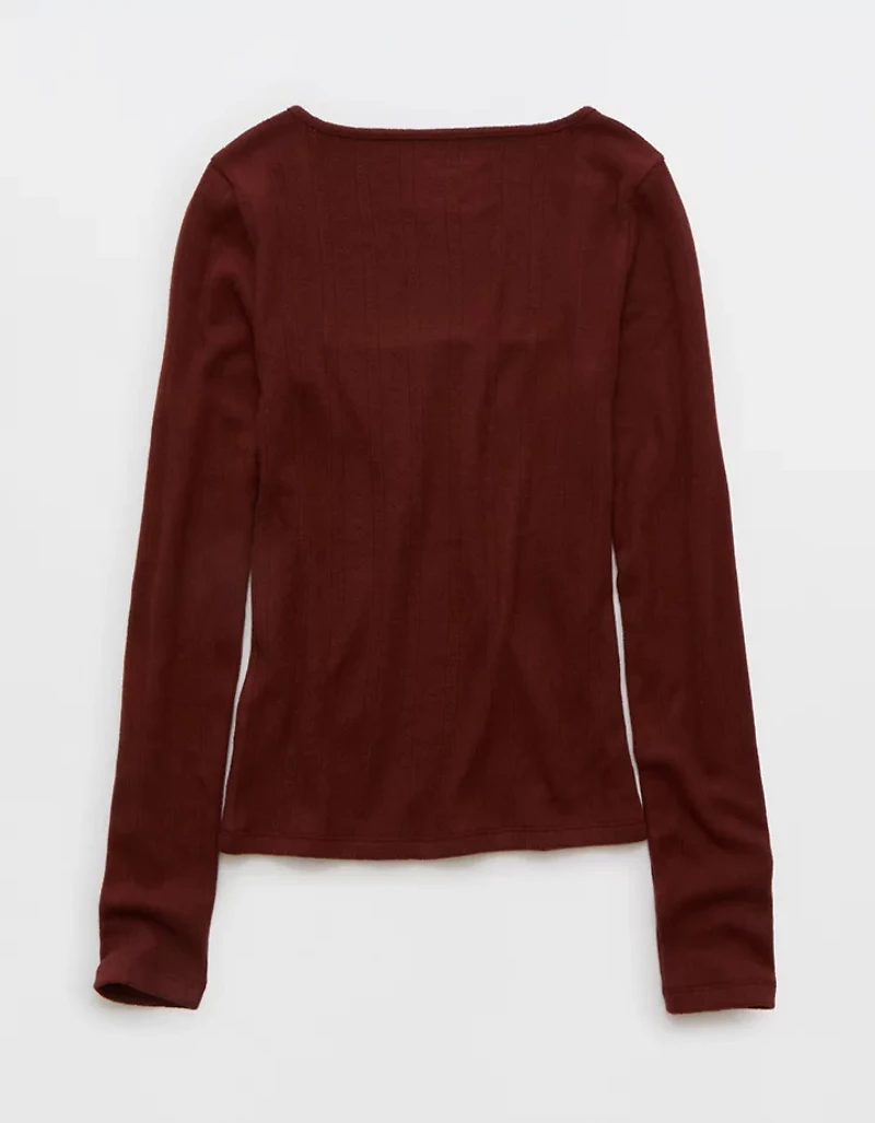 AE Long Sleeve Square Neck T-Shirt