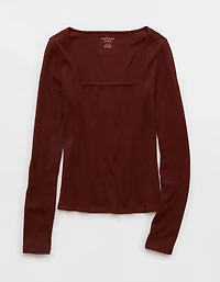 AE Long Sleeve Square Neck T-Shirt