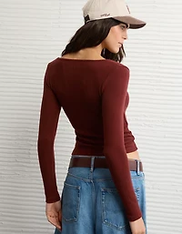 AE Long Sleeve Square Neck T-Shirt