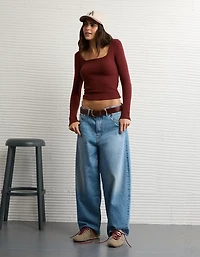 AE Long Sleeve Square Neck T-Shirt