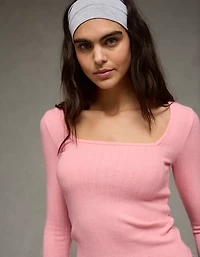 AE Long Sleeve Square Neck T-Shirt