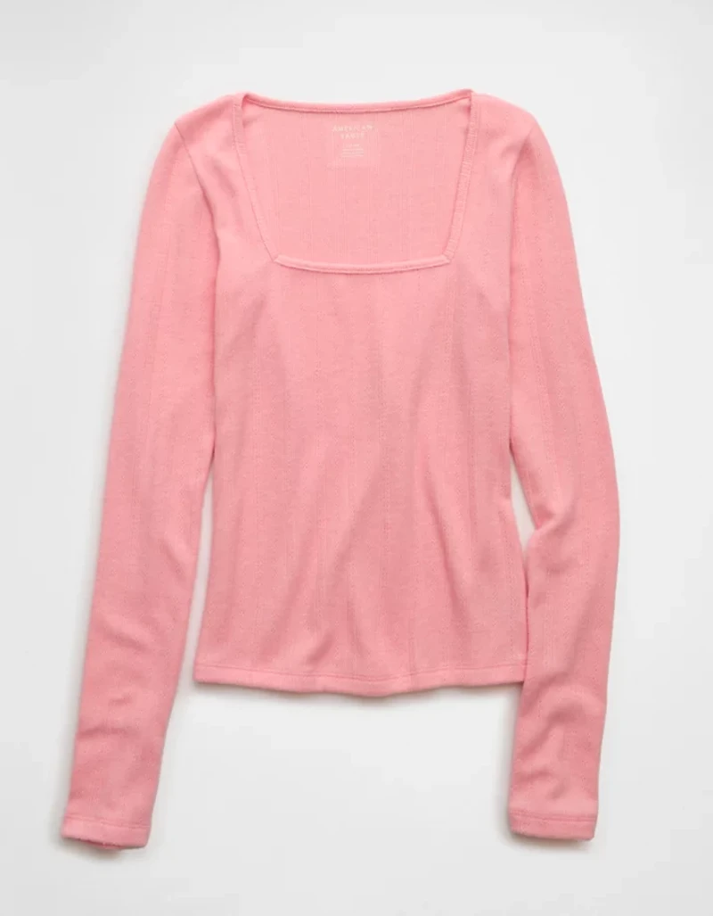 AE Long Sleeve Square Neck T-Shirt