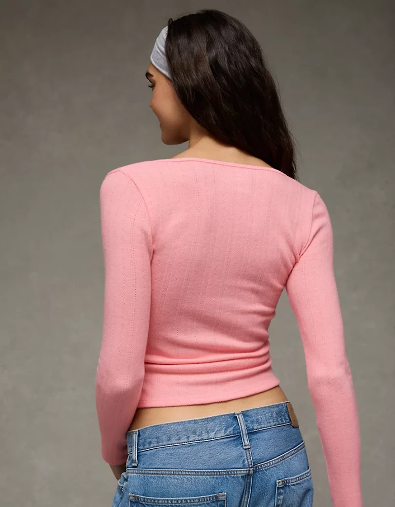 AE Long Sleeve Square Neck T-Shirt