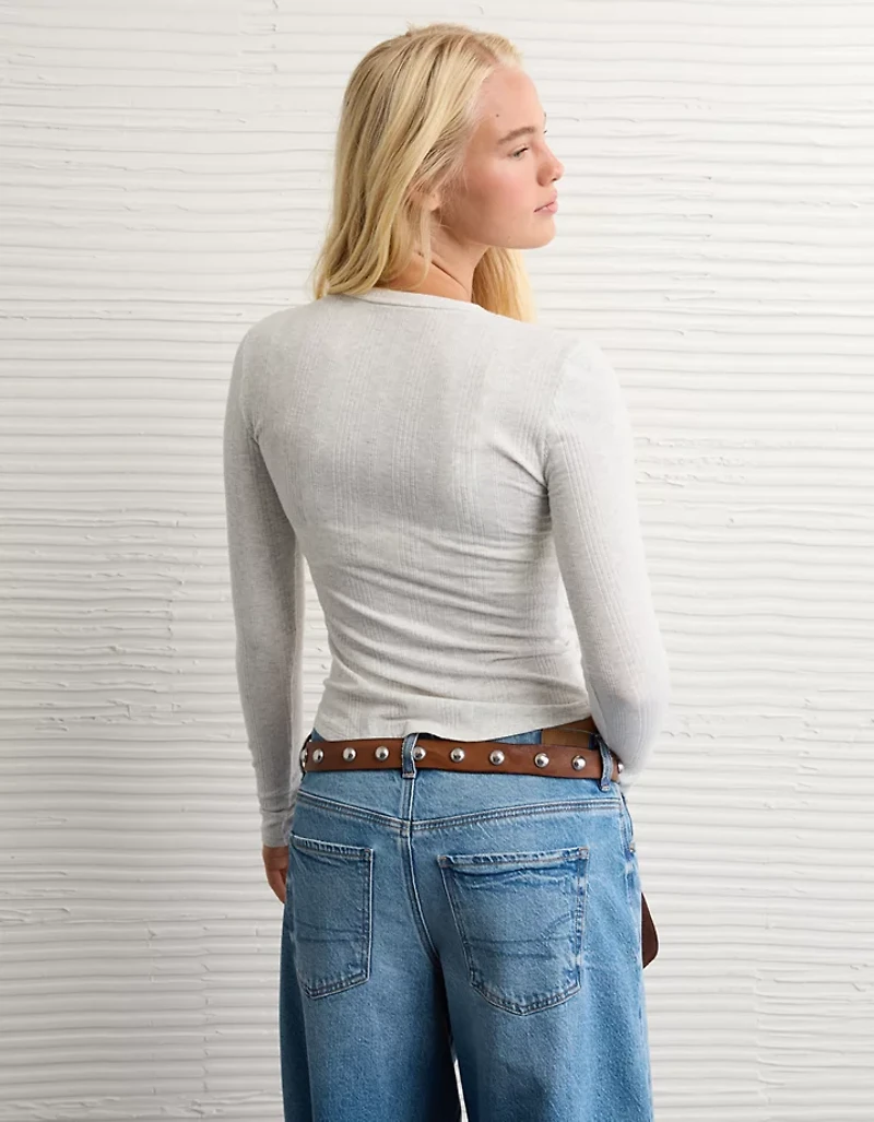 AE Long Sleeve Henley T-Shirt