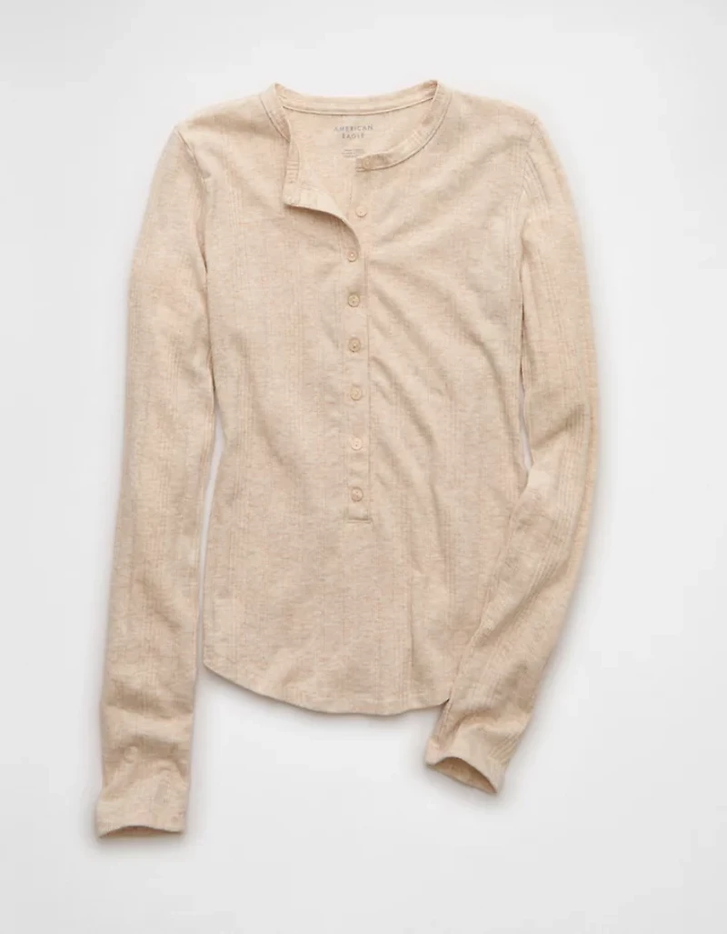 AE Long Sleeve Henley T-Shirt