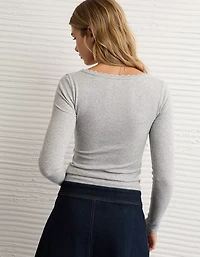 AE Lace-Trim Long Sleeve T-Shirt