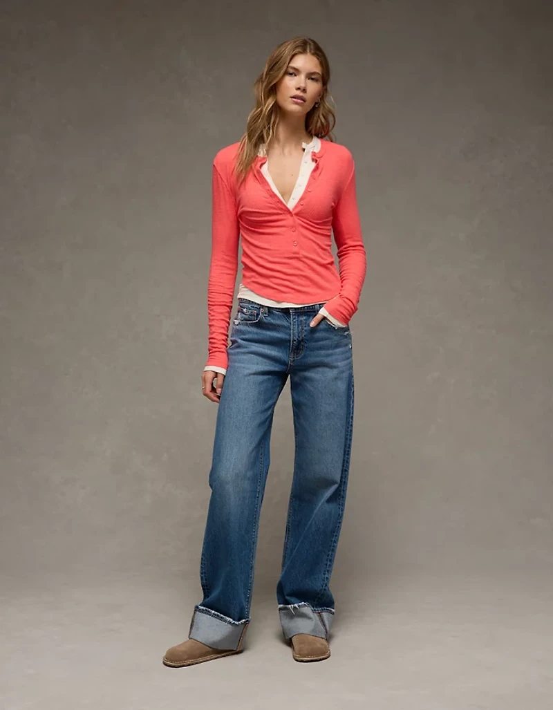 AE Long Sleeve Henley T-Shirt