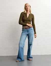 AE Long Sleeve Henley T-Shirt