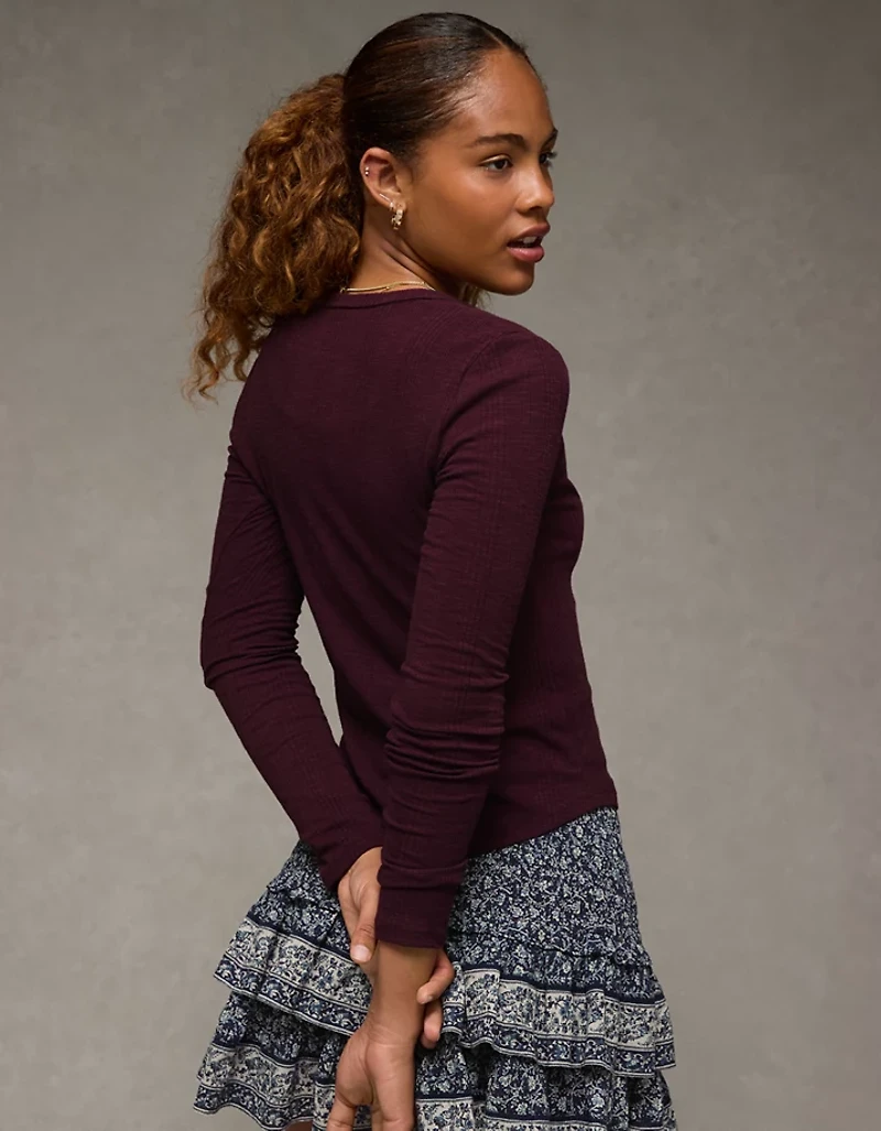 AE Long Sleeve Henley T-Shirt