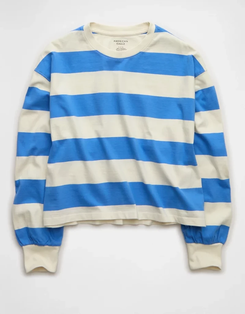 AE Striped Balloon Sleeve T-Shirt