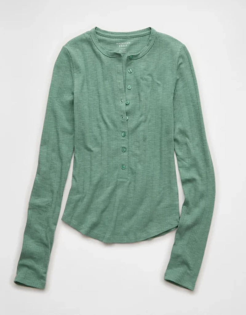 AE Long Sleeve Henley T-Shirt