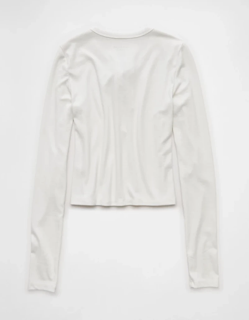 AE Long-Sleeve Lace-Up T-Shirt