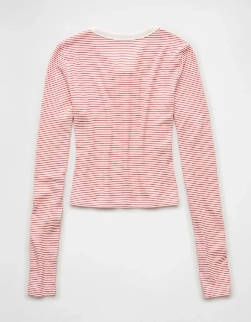 AE Long-Sleeve Lace-Up T-Shirt