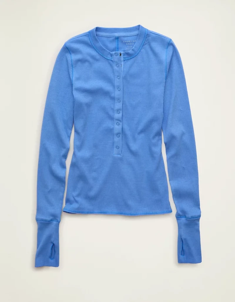 AE Long-Sleeve Henley T-Shirt