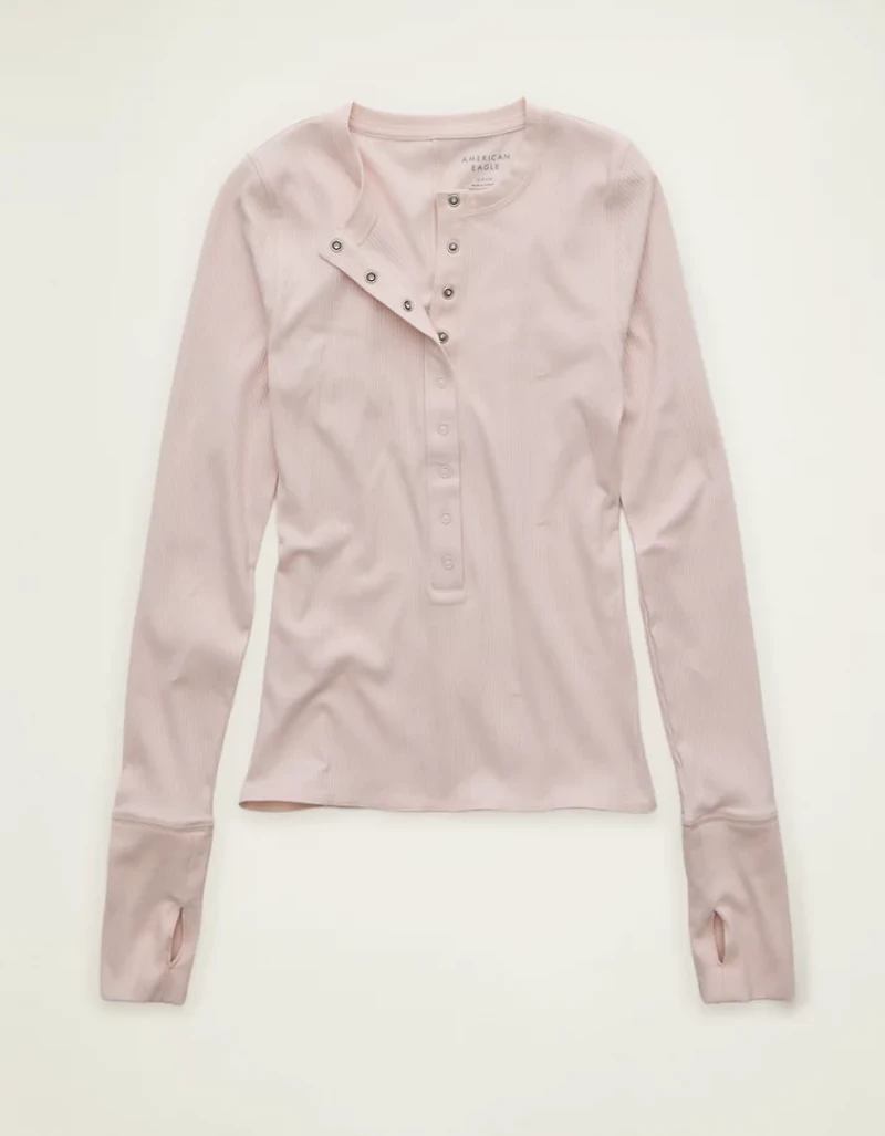 AE Long Sleeve Henley T-Shirt