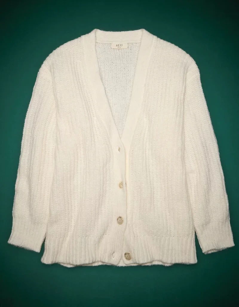 AE77 Premium Mohair Boyfriend Cardigan