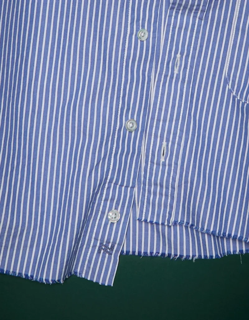 Chemisier court droit en popeline haut de gamme AE77