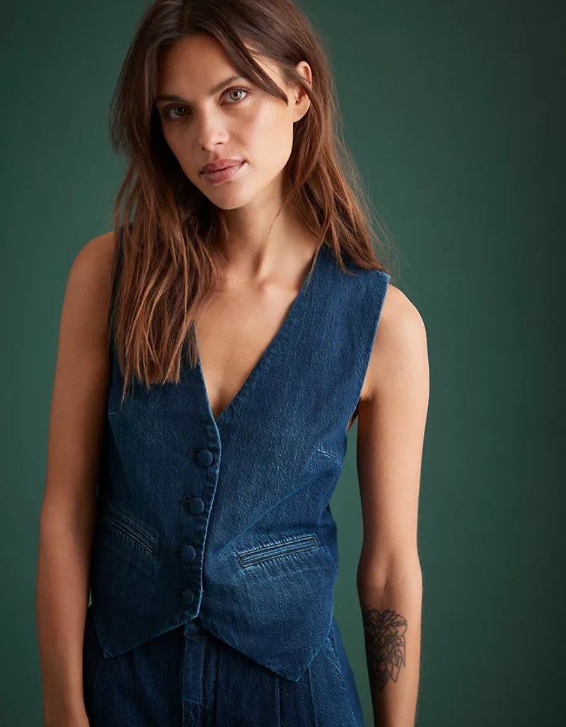 Gilet en denim haut de gamme AE77