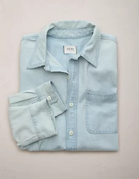 Chemisier petit ami en denim haut de gamme AE77