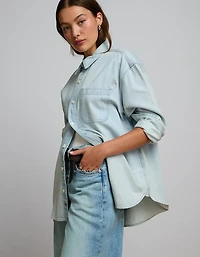 Chemisier petit ami en denim haut de gamme AE77