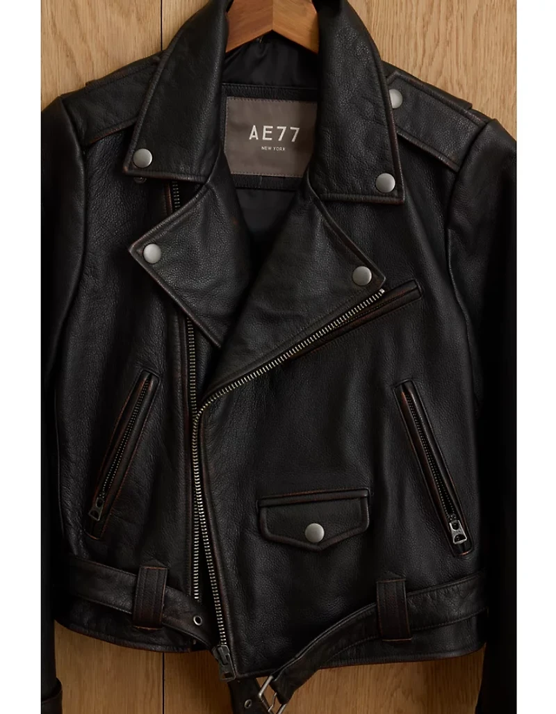 AE77 Leather Biker Jacket