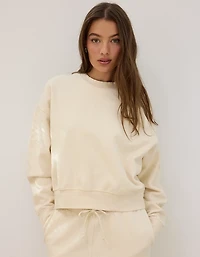 AE77 Premium Fleece Cropped Crew Neck Sweatshirt