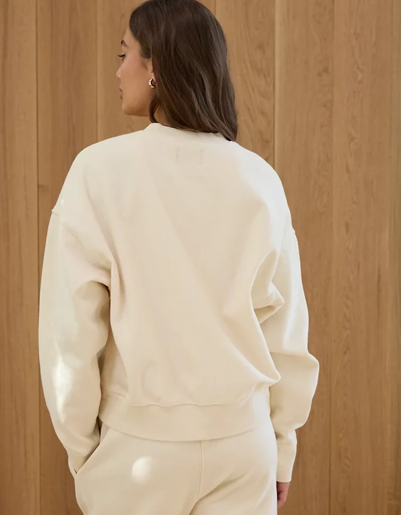 AE77 Premium Fleece Cropped Crew Neck Sweatshirt