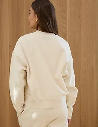 AE77 Premium Fleece Cropped Crew Neck Sweatshirt