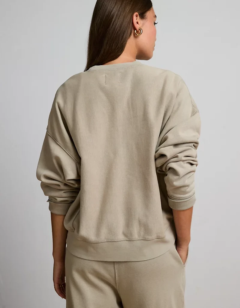 Chandail en molleton court à col rond haut AE77