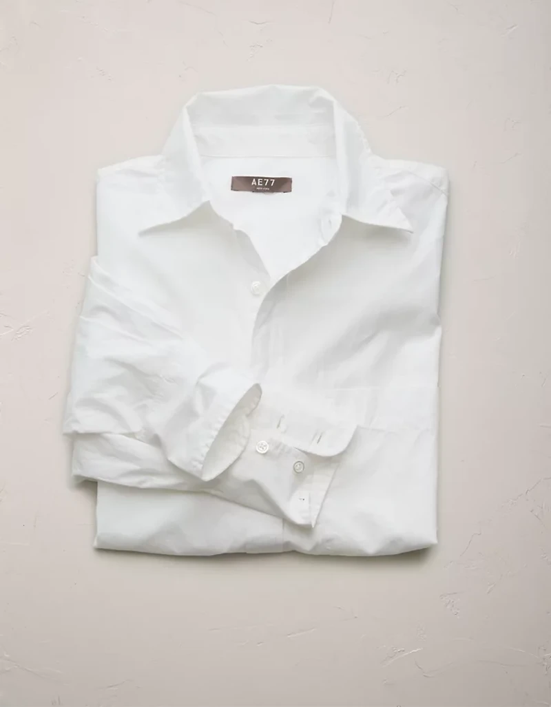 Chemisier petit ami en popeline surdimensionné haute de gamme AE77
