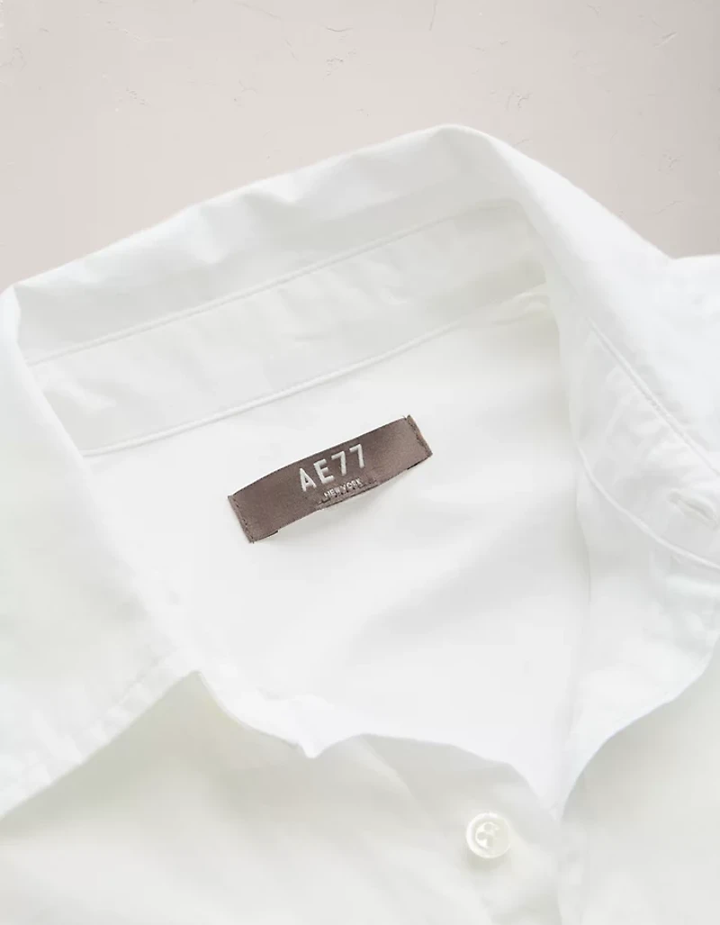 Chemisier petit ami en popeline surdimensionné haute de gamme AE77
