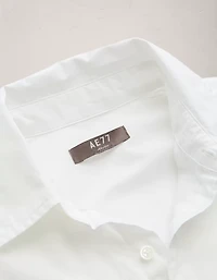 Chemisier petit ami en popeline surdimensionné haute de gamme AE77