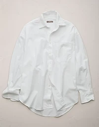 Chemisier petit ami en popeline surdimensionné haute de gamme AE77